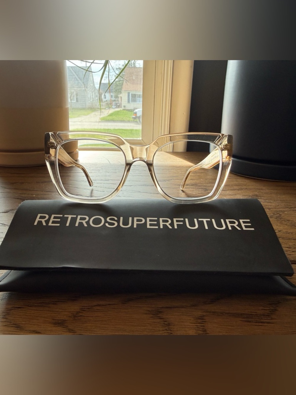 RetroSuperFuture Clear Transparent Square Glasses